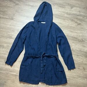 Bryn Walker Linen Hooded Wrap Lightweight Lagenlook Jacket‎